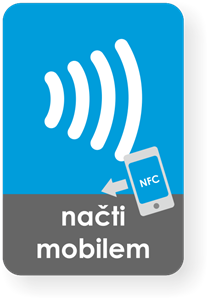 Picture of Medium rectangle NFC sticker with the Wave graphics
