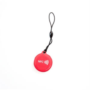 Obrázok pre výrobcu Epoxy keyfob with NFC logo Round shape Red