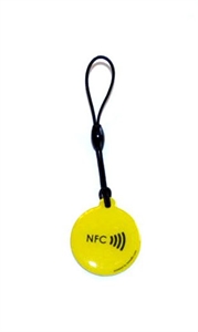 Obrázok pre výrobcu Epoxy keyfob with NFC logo Round shape Lime